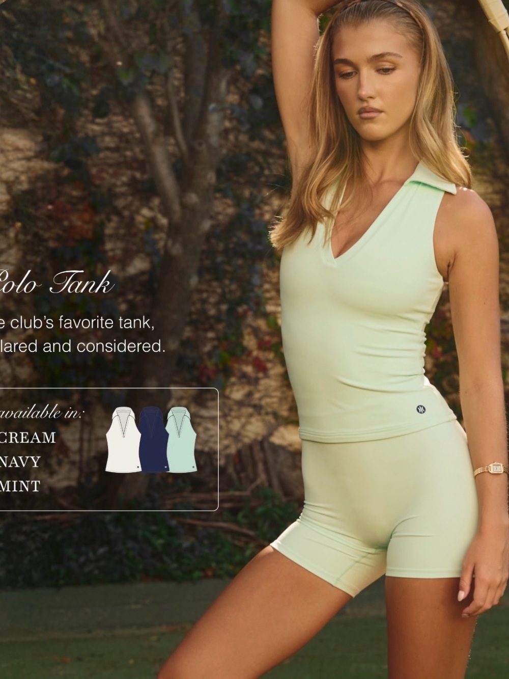 Astoria activewear polo tank in mint